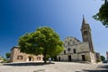 The square and St. Michael`s church in Zminj Royalty Free Stock Photo