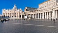 Square and St Peter Basilica in Vatican in winter Royalty Free Stock Photo