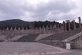 Square, stairs, monuments and silos in Centro Ceremonial Otomi in Estado de Mexico Royalty Free Stock Photo