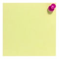 Square sticky note with pink pin