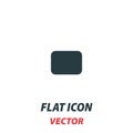 Square stop button icon in a flat style. Vector illustration pictogram on white background. Isolated symbol suitable for mobile