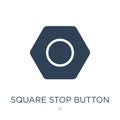 square stop button icon in trendy design style. square stop button icon isolated on white background. square stop button vector Royalty Free Stock Photo