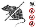 Square Stop Rats Icon Vector Mosaic