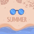 Square summer banner template background design