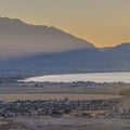 Square Sunrise over the mountains above Utah Lake