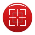 Square target icon vector red Royalty Free Stock Photo