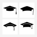 Graduate Cap vector art silhouette Royalty Free Stock Photo