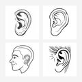 human ear vector art design Royalty Free Stock Photo