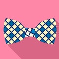 Square textured bow tie icon, flat style