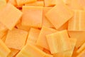Square thin slices carrots, closeup