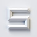 Square three dimensional font, white, simple, geometric, casting shadow on the background wall, 3d rendering, letter S