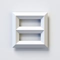Square three dimensional font, white, simple, geometric, casting shadow on the background wall, 3d rendering, number 8