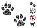 Square Tiger Footprints Icon Vector Mosaic Royalty Free Stock Photo