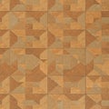 Square tiles with a geometric pattern in shades of brown and beige. The tiles feature Royalty Free Stock Photo