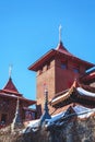 Square tower buddhist monastery