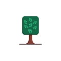 Square tree flat icon