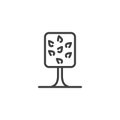 Square tree line icon