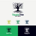 Square Tree Logo Design Template