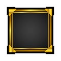 Square ui game frame. Empty frame for apps. Gold frame icon vector illustration isolated Royalty Free Stock Photo