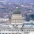 Square The Utah State Capital Building against downtown Salt Lake City during winter Royalty Free Stock Photo