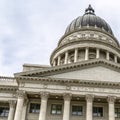 Square Utah State Capital building with stairs leading to the pedimented entrance Royalty Free Stock Photo