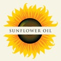 Vector banner for sunflower oil with inscription Royalty Free Stock Photo