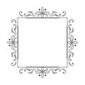 Square black elegant frame with swirls and dots Royalty Free Stock Photo