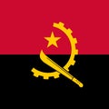 Square vector flag of Angola Royalty Free Stock Photo