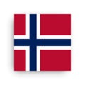 Square vector flag of Norway Royalty Free Stock Photo