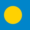 Square vector flag of Palau Royalty Free Stock Photo