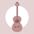 Square vector illustration with a classic guitar.