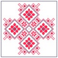 Square vector Pattern in Russian and Ukrainian style. Royalty Free Stock Photo