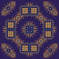 Square vector Pattern in Russian and Ukrainian style Royalty Free Stock Photo