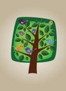 Square vector tree 07 Royalty Free Stock Photo