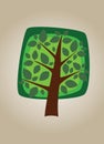 Square vector tree 02 Royalty Free Stock Photo