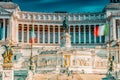 The Square of Venice Piazza Venezia.Institute for the History of the Italian Risorgimento and Monument to Victor Emmanuel II. Royalty Free Stock Photo