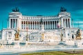 The Square of Venice Piazza Venezia.Institute for the History of the Italian Risorgimento and Monument to Victor Emmanuel II. Royalty Free Stock Photo