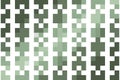 Square vertical pattern in sage green with abstract pixelated stripe composition. Modern structured design concept