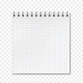 Square vertical vector realistic ruled notebook Royalty Free Stock Photo