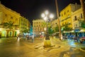 The square with vintage streetlights, Cadiz, Spain Royalty Free Stock Photo