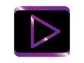 Violet black play button icon vector Royalty Free Stock Photo