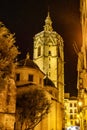 Square of the Virgin Saint Mary with Cathedral, Valencia, Spain. Royalty Free Stock Photo