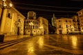 Square of the Virgin Saint Mary with Cathedral, Valencia, Spain. Royalty Free Stock Photo