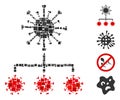 Square Virus Replication Icon Vector Collage