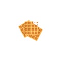 Square waffles with bite vector graphics Royalty Free Stock Photo