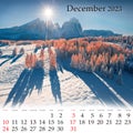Square wall monthly calendar ready for print