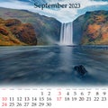Square wall monthly calendar ready for print, December 2023. Royalty Free Stock Photo
