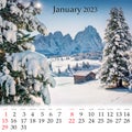 Square wall monthly calendar ready for print