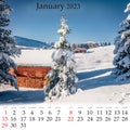 Square wall monthly calendar ready for print Royalty Free Stock Photo