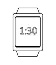 square watch and time icon, graphic